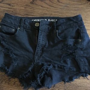 High waisted ripped shorts